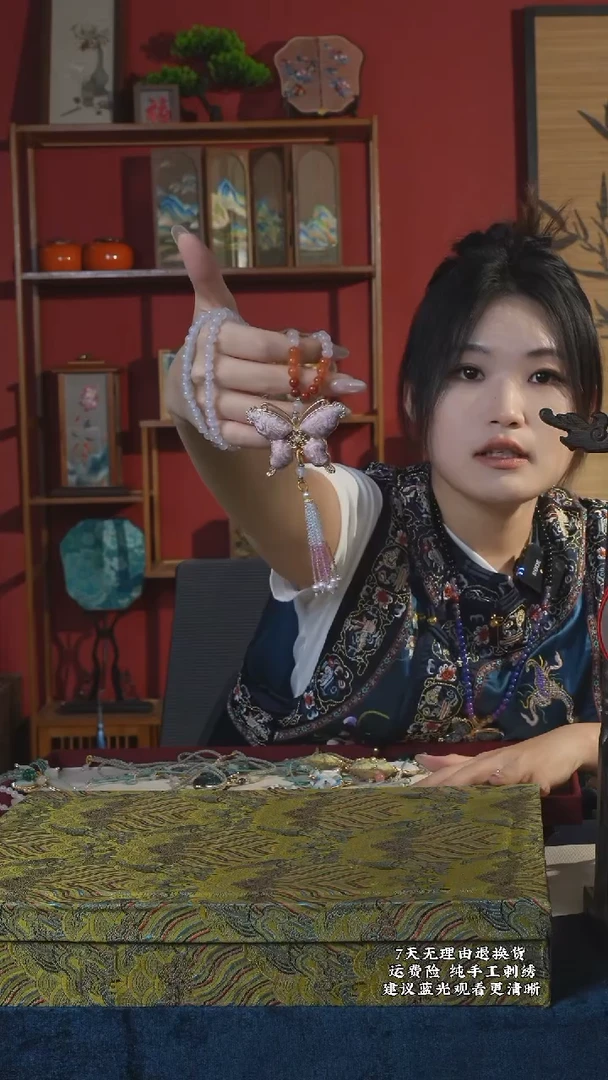 织绣163非遗名家宋锦纯手工水晶项链