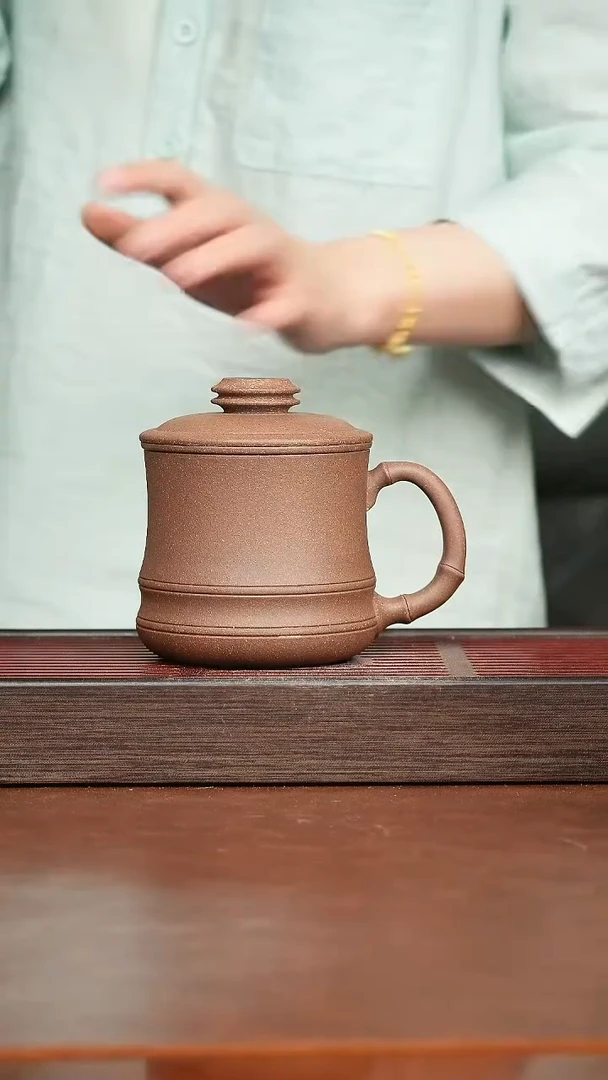茶杯紫砂五彩段三件套