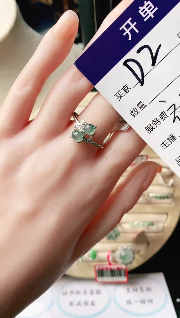 翡翠戒指银S925镶嵌111111