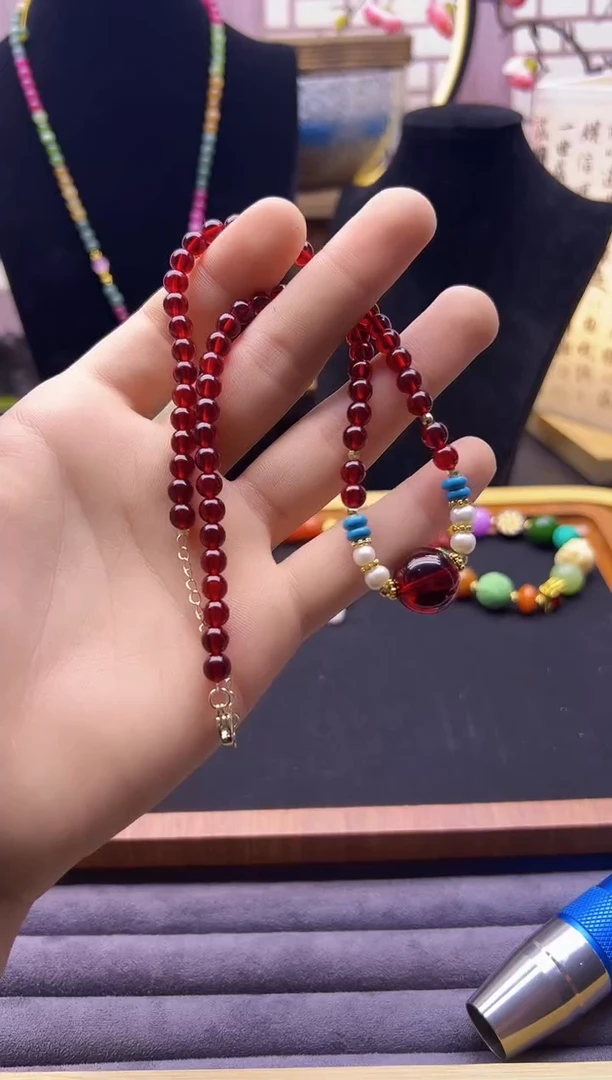 【闪购商品】血珀颈饰14K金镶嵌X294