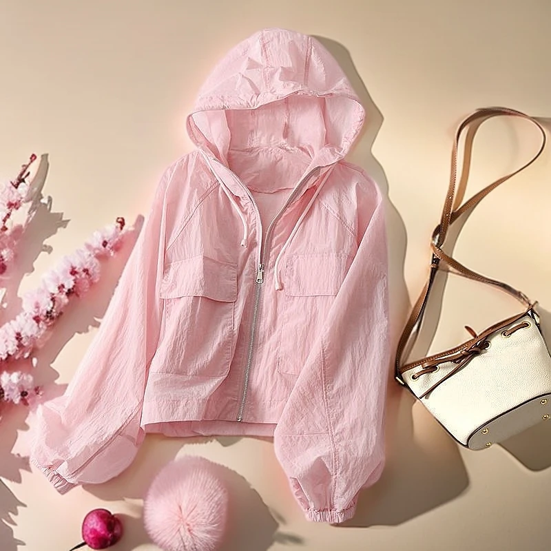 夏季新款休闲宽松轻薄显瘦透气防晒衣女款外穿防紫外线户外长袖