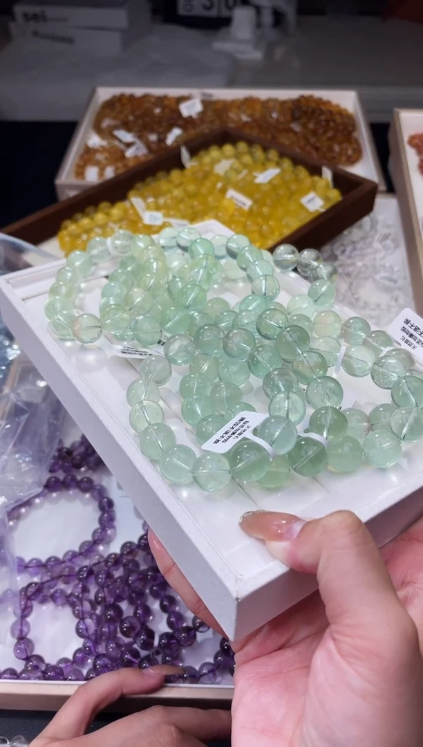 【闪购商品】萤石/未镶嵌薄荷绿萤石手串14mm/多样性发一