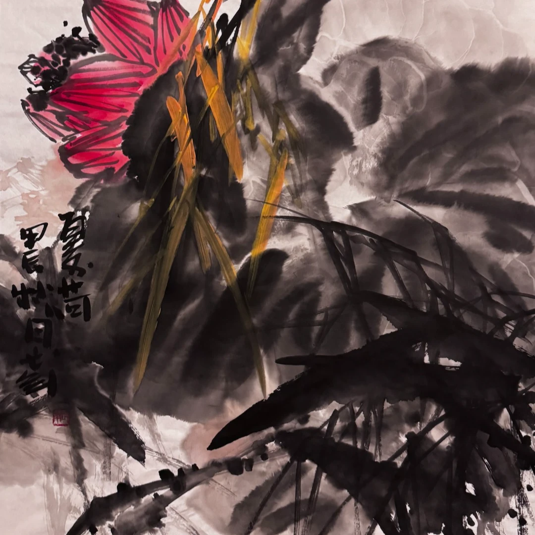 靳长年老师 四尺斗方 大写意花鸟精品 96