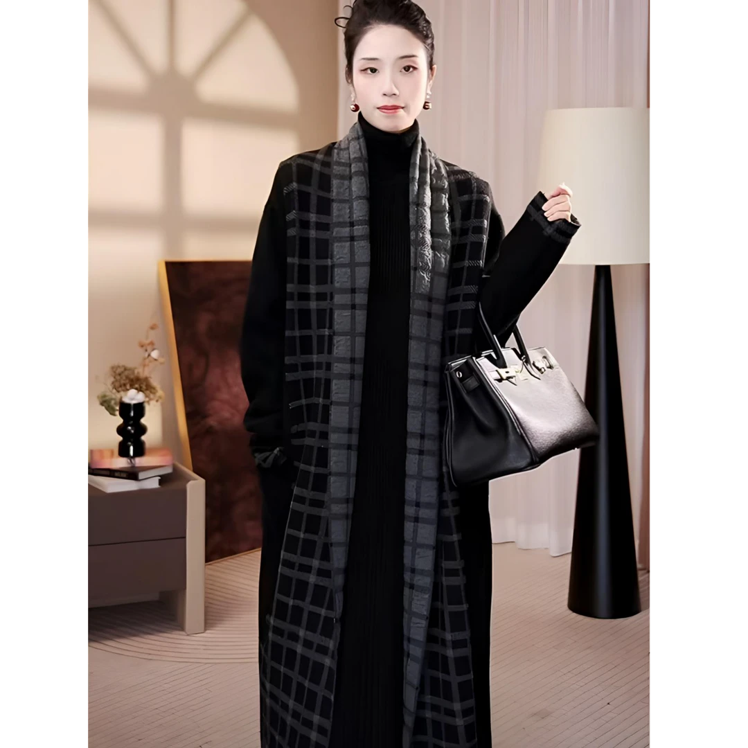 高端重工【琴格外套】高级感宽松保暖妈妈时尚气质女毛衣外套-6930#