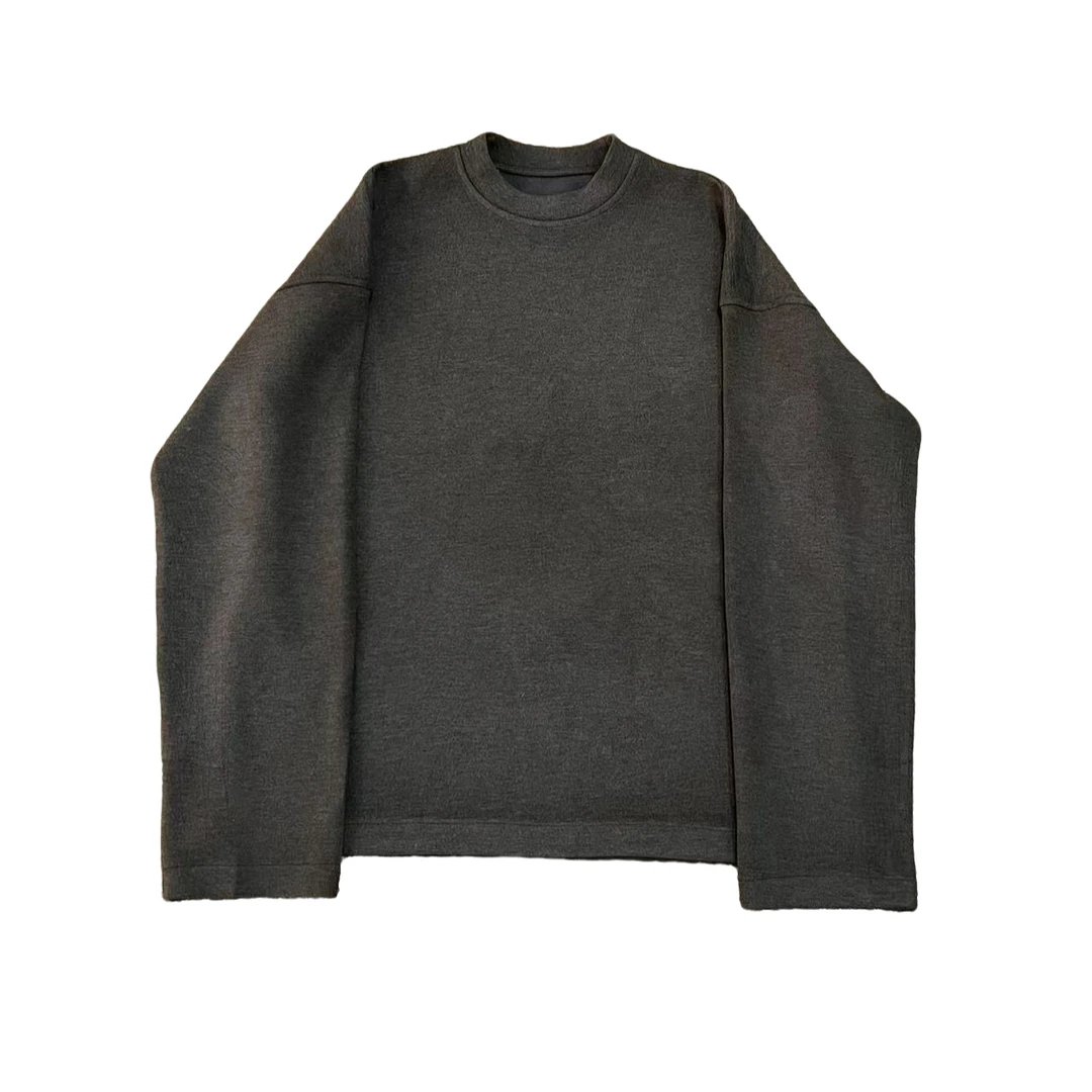 一半---咖色磨毛感长袖套头T251265