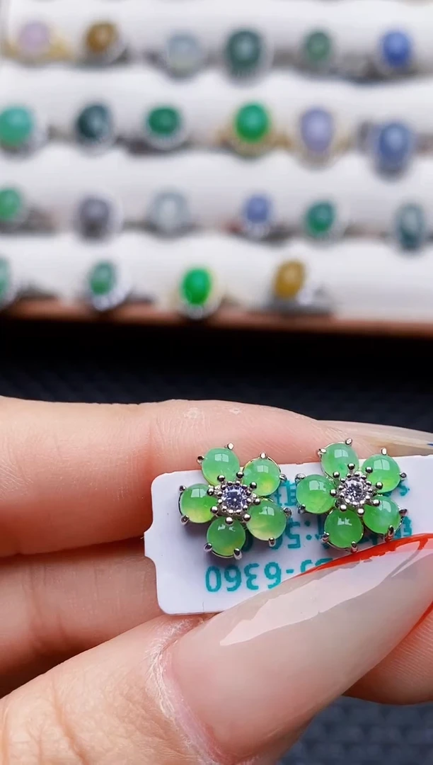 银S925镶嵌戒指翡翠0277