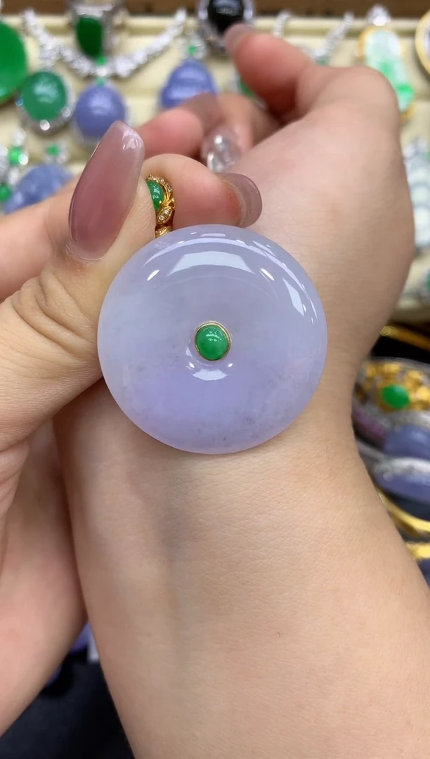 颈饰18K金镶嵌翡翠209-中国好珍宝