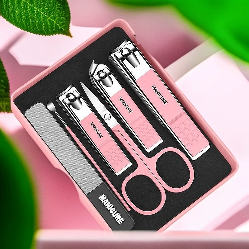 防飞溅指甲刀高档礼盒套装家用个人指甲剪斜口指甲钳修甲工挖耳勺