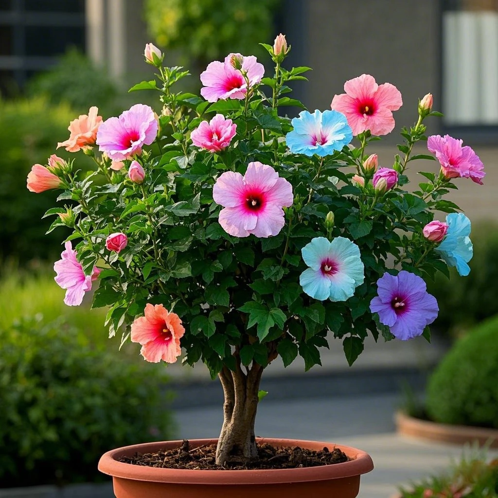 小木槿花苗盆栽棒棒糖蓝雪花室内阳台庭院花卉植物四季开花好养活