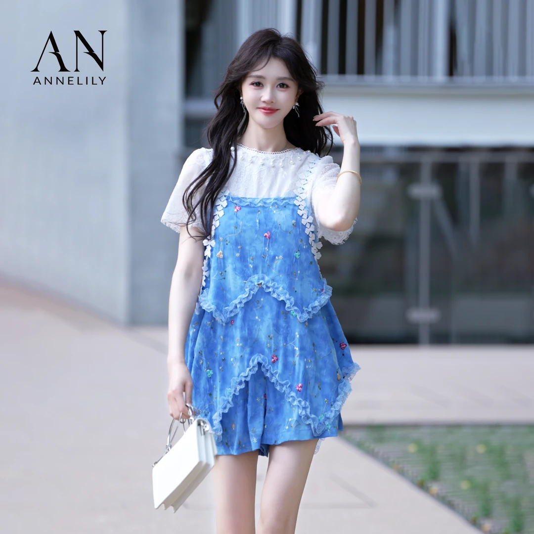 ANNELILY安琪琪【梦岚】新款设计感休闲百搭三件套套装AT2505010