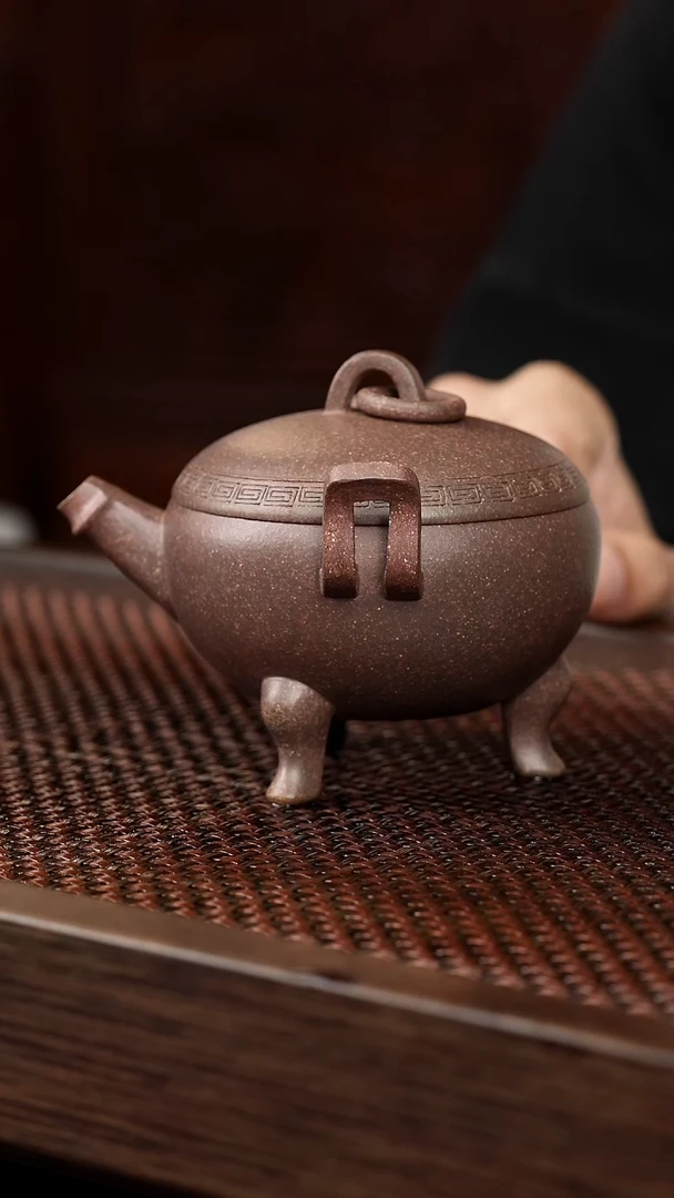 茶壶紫砂岩中泥龙归宝瓶