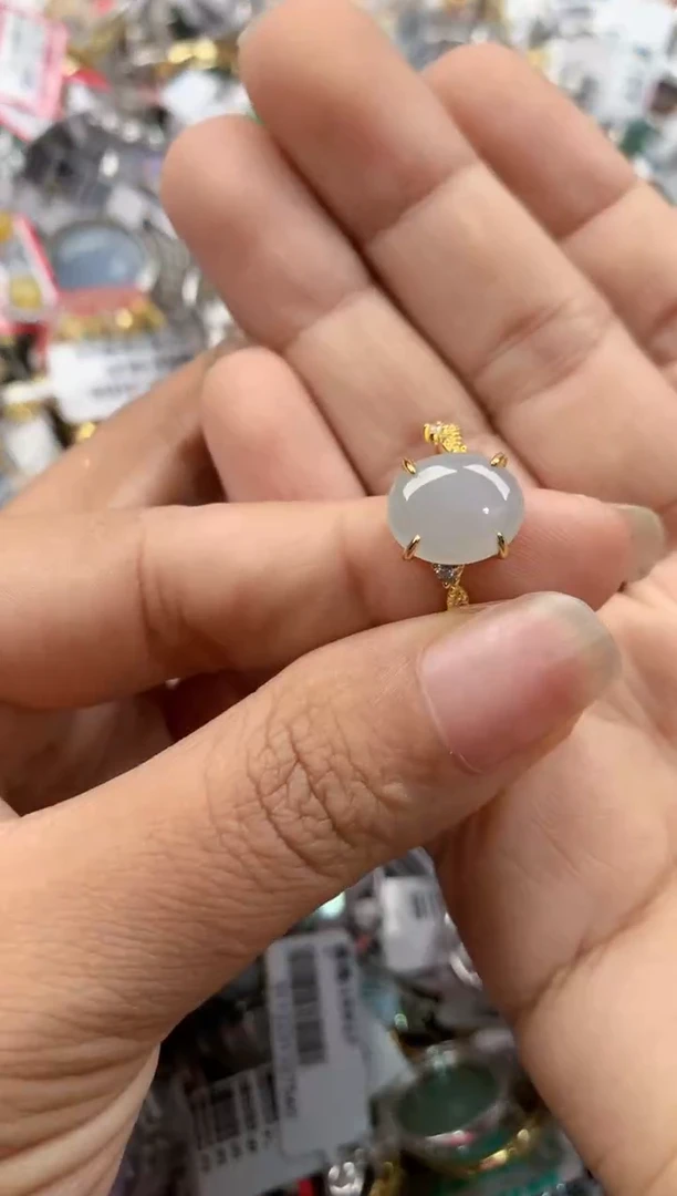 银S925镶嵌戒指翡翠777----3