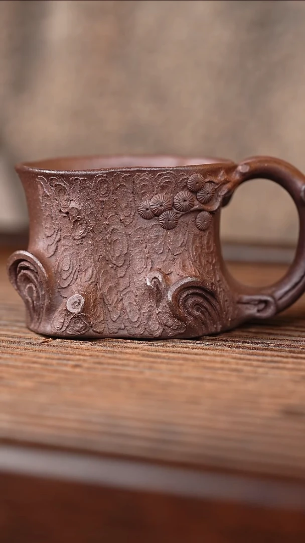 茶壶紫砂用****8底槽青全手松桩杯