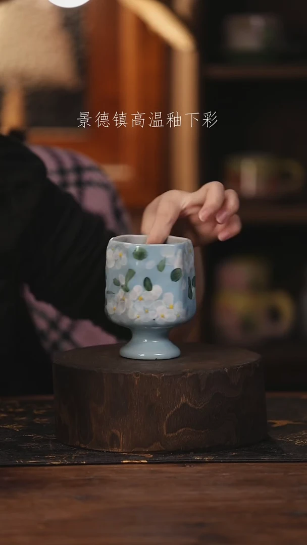 陶瓷景德镇高温釉下手绘陶瓷@L096@