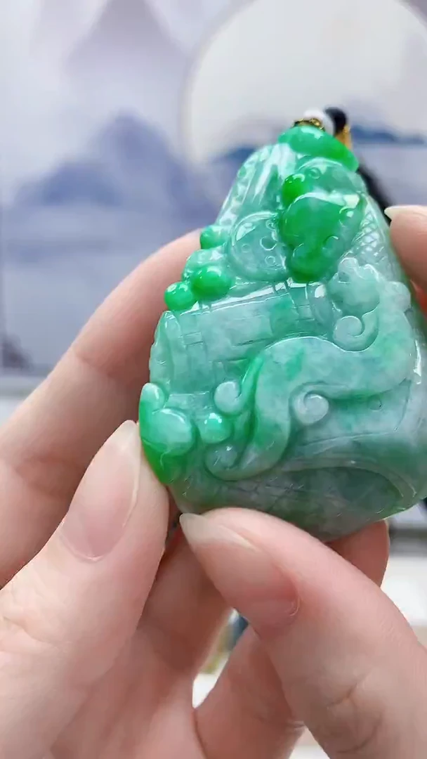 未镶嵌定制翡翠5060ry-毛货挂件61