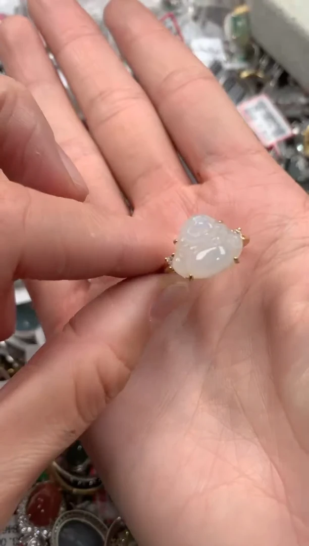 银S925镶嵌戒指翡翠999----1