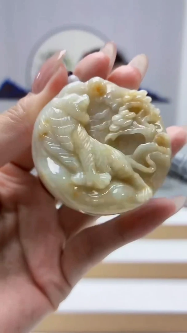 未镶嵌定制翡翠5160MM-毛货挂件33