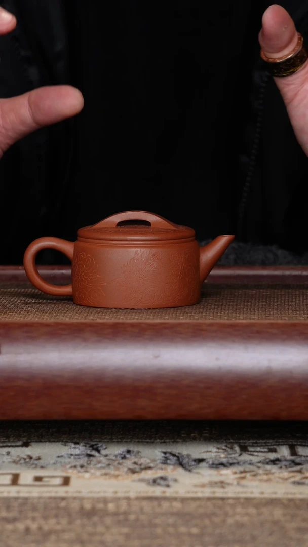 【闪购商品】紫砂茶壶小汉瓦底槽清刻绘半手工