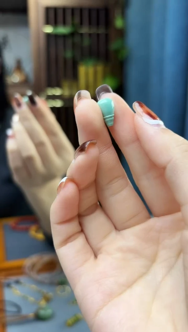 未镶嵌绿松石挂件松石三通配饰6mmGW