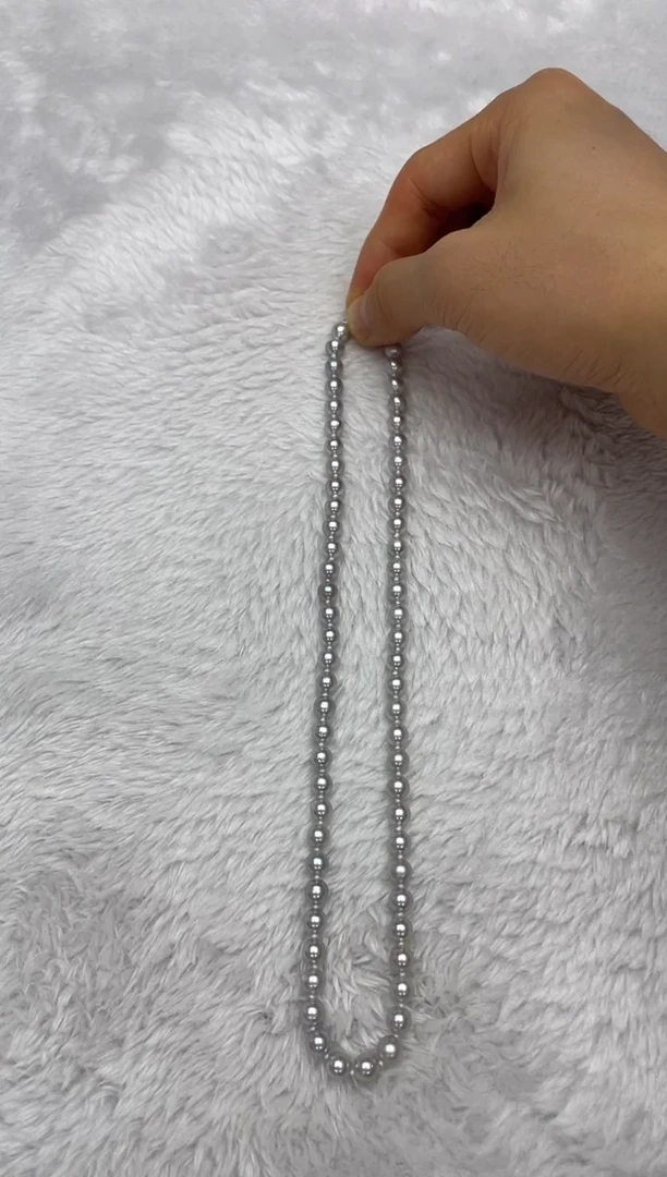 项链银S925镶嵌海水珍珠AK真多麻6-6.5mm