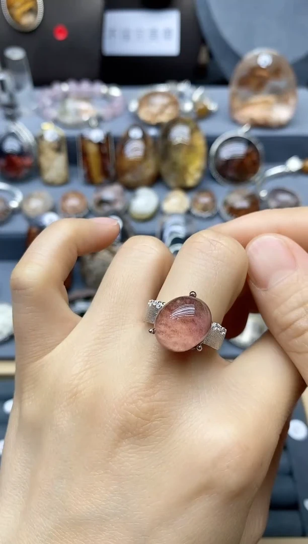 戒指银S925镶嵌水晶水晶水晶