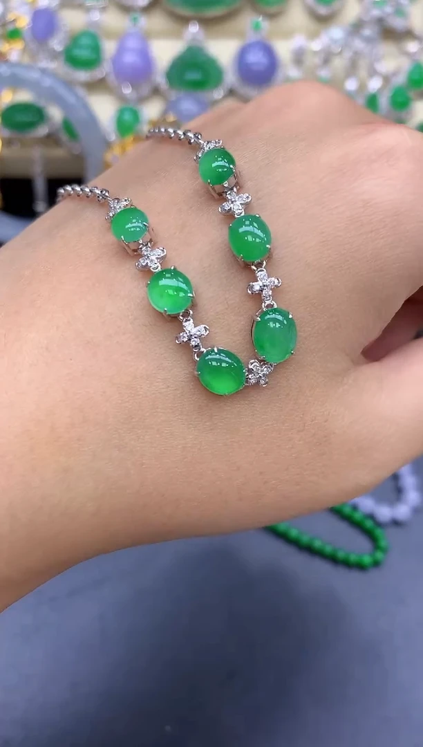 18K金镶嵌手链翡翠361-中国好珍宝