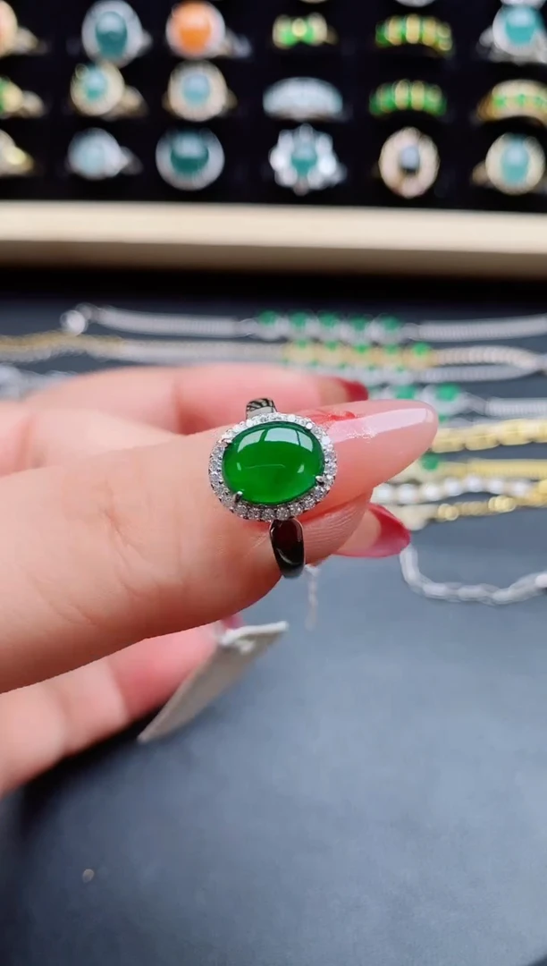 【闪购商品】翡翠戒指银S925镶嵌50800