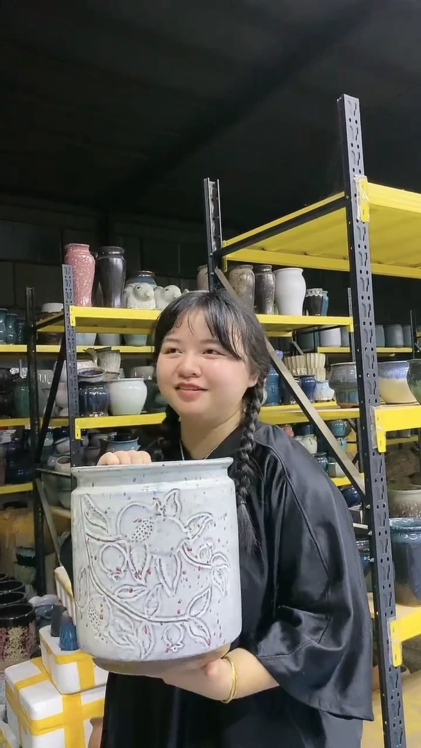 宜兴紫砂粗陶花盆