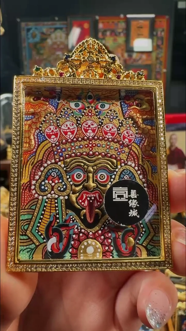 吊坠壹善缘城手绘唐卡扎基