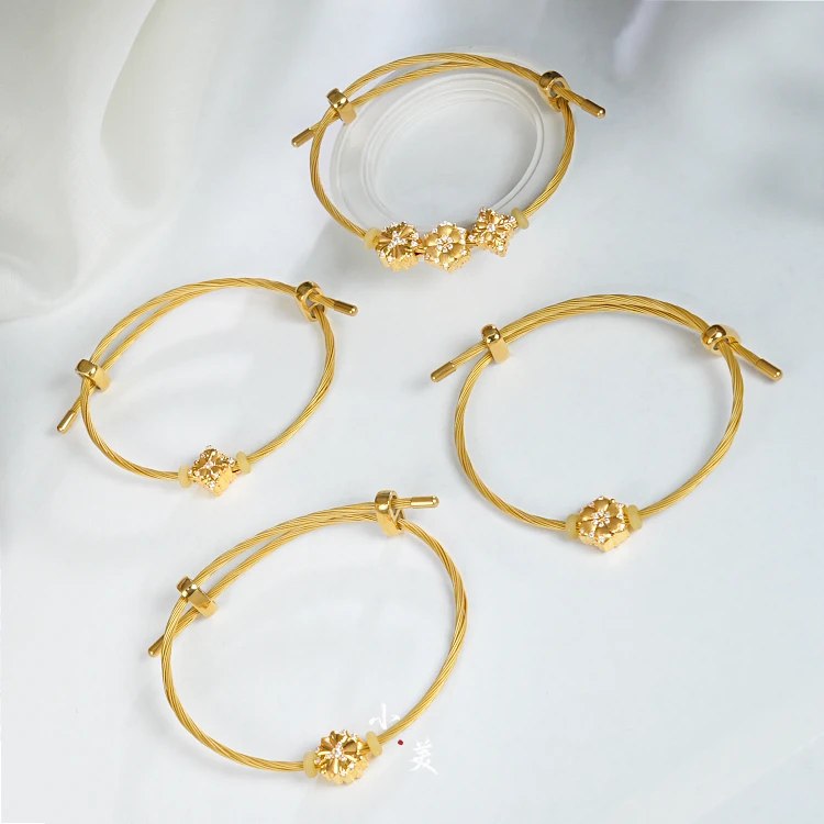 18K金繁花绮梦拉丝吊坠送手绳（多样性发其一）G90052