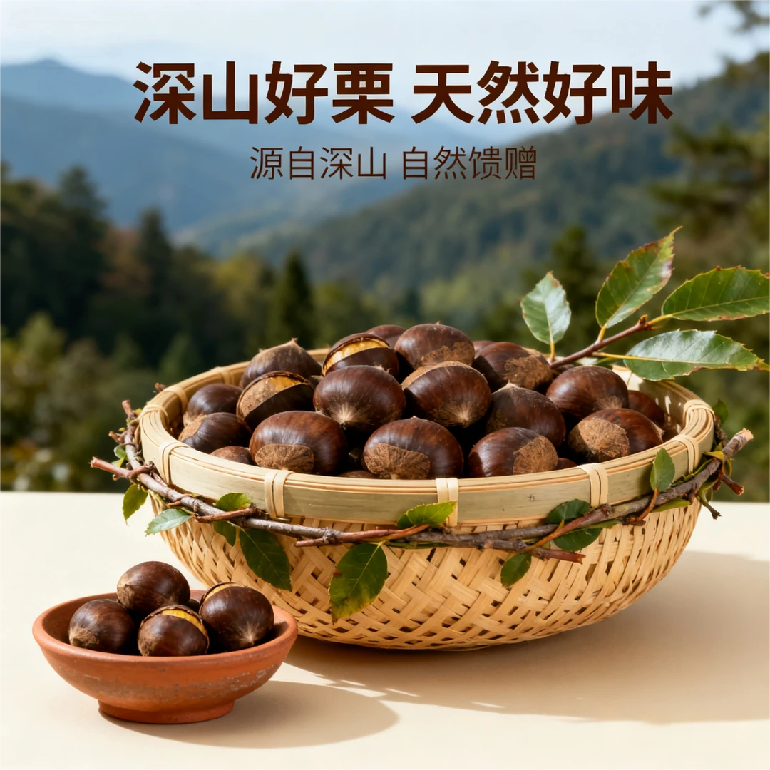 现摘新鲜板栗好剥皮粉面香糯的老品种栗子mzx1