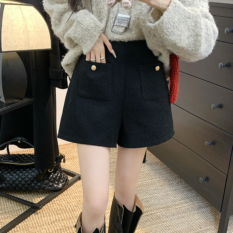 显瘦显腿长加厚高腰百搭短裤辣妹时尚气质2025秋冬装新款大码胖mm