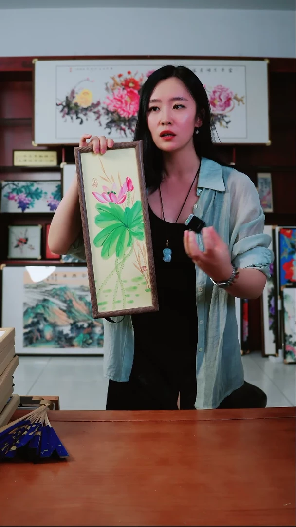 书法荷花~非实木摆台