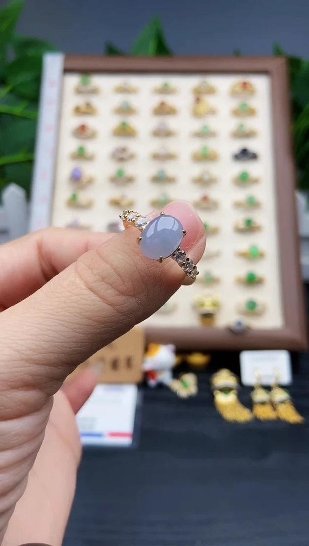 银S925镶嵌戒指翡翠12