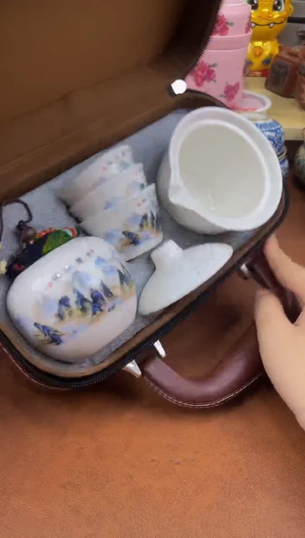 陶瓷茶具摆件旅行套组