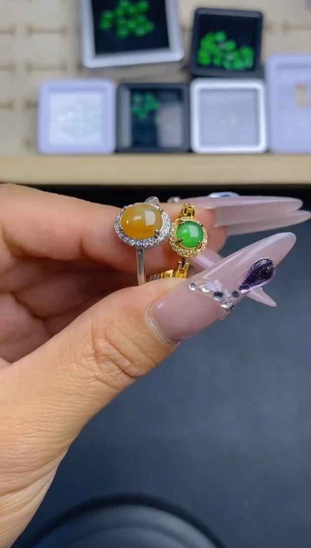 翡翠裸石天然翡翠蛋面6