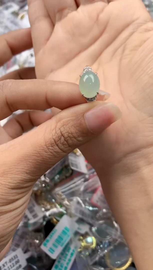 银S925镶嵌戒指翡翠333----8