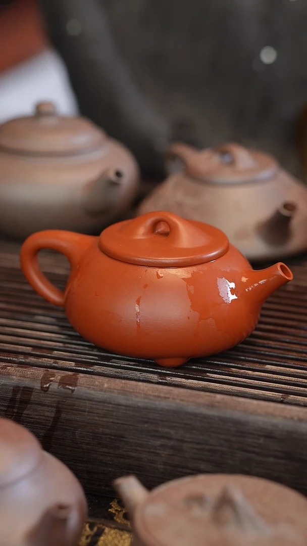 茶壶紫砂景舟石瓢 朱泥 半手工 180cc