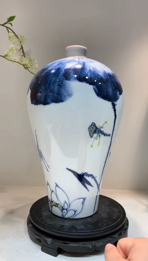 摆件WN问泥景德镇陶瓷花瓶摆件