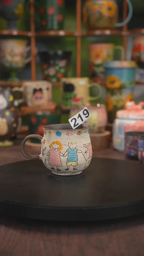 景德镇釉下彩手绘脏脏杯219