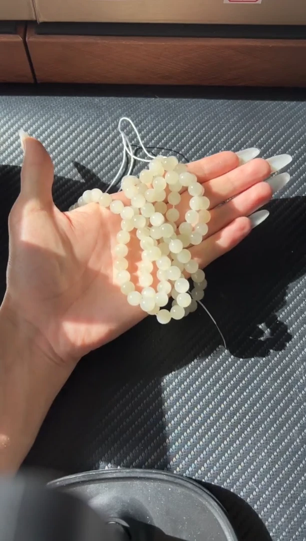 未镶嵌手串和田玉于田微色差卡8长链