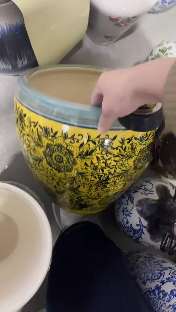 【闪购商品】陶瓷陶瓷花盆高28cm内口24cm