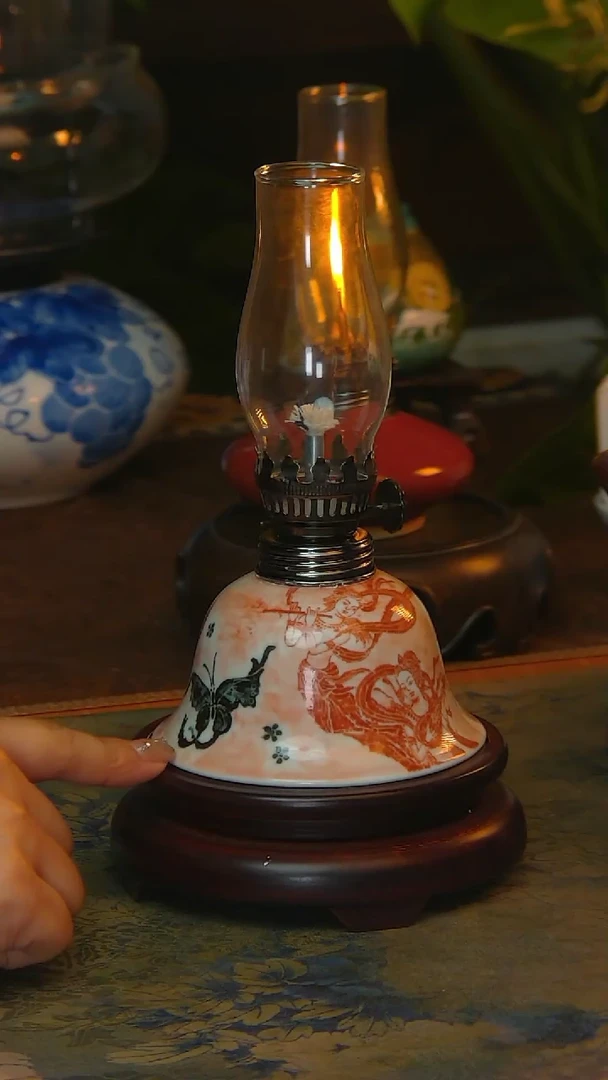 景德镇陶瓷手工灯飞天拓片茶室氛围灯摆件