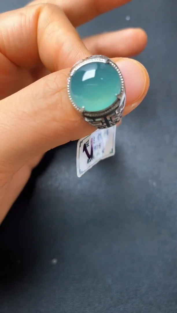 银S925镶嵌戒指翡翠22222