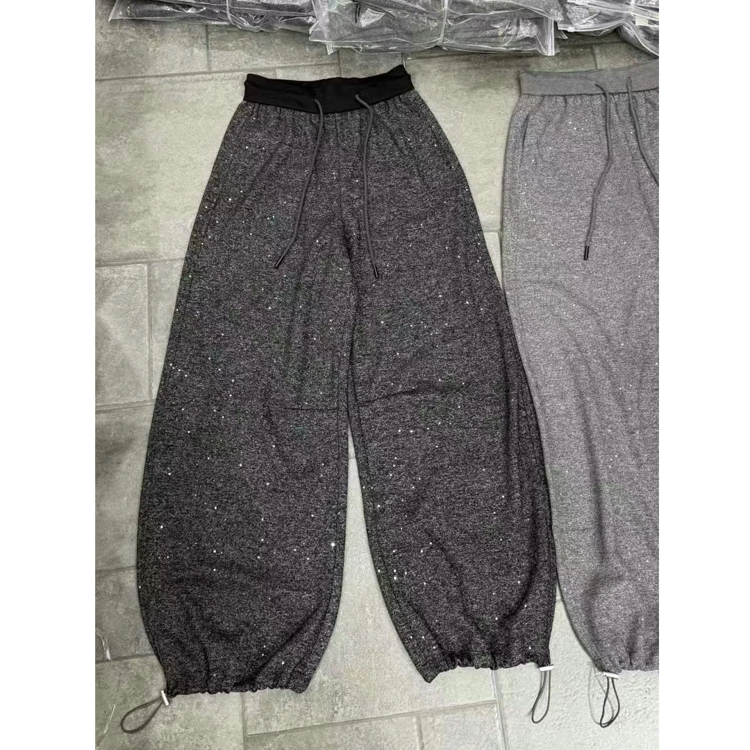 DA-J春季新款可抽绳束脚小众设计感休闲裤松紧带阔腿裤