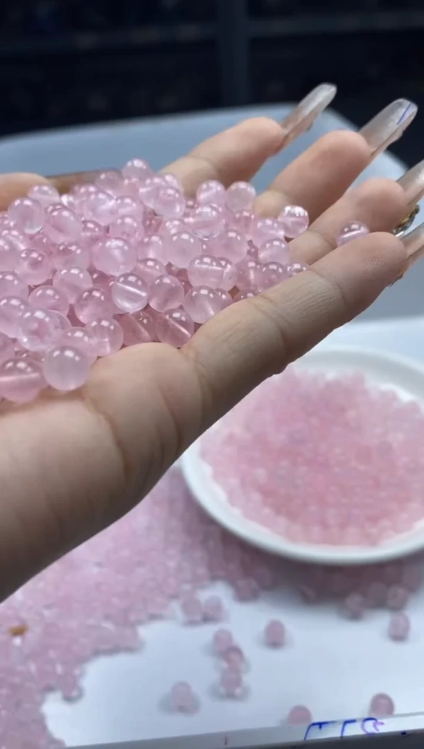 未镶嵌颈饰水晶W934粉水晶6mm*50颗