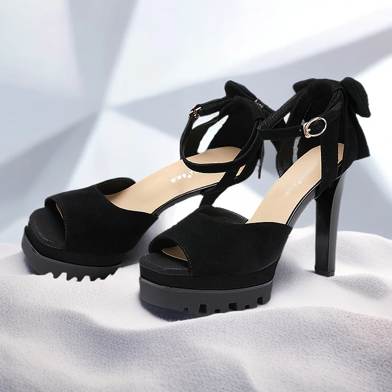 夏季羊皮时尚舒适高跟鞋/鱼嘴鞋