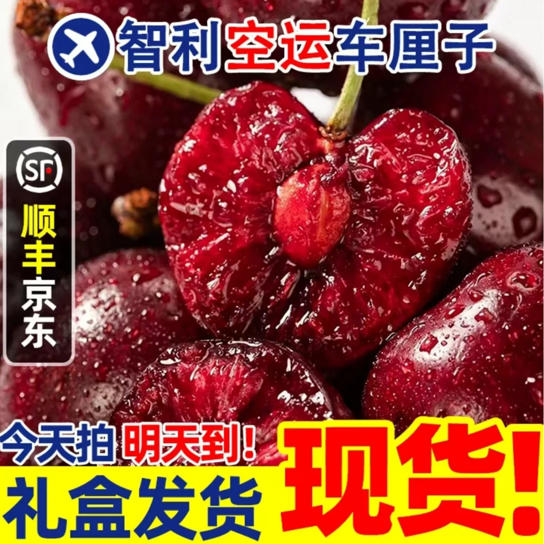 推荐2斤装2-3JD【现货明日达】智利进口空运车厘子新鲜水果头茬果宝宝孕妇水果净重桑提娜桑提娜樱桃智利共和国