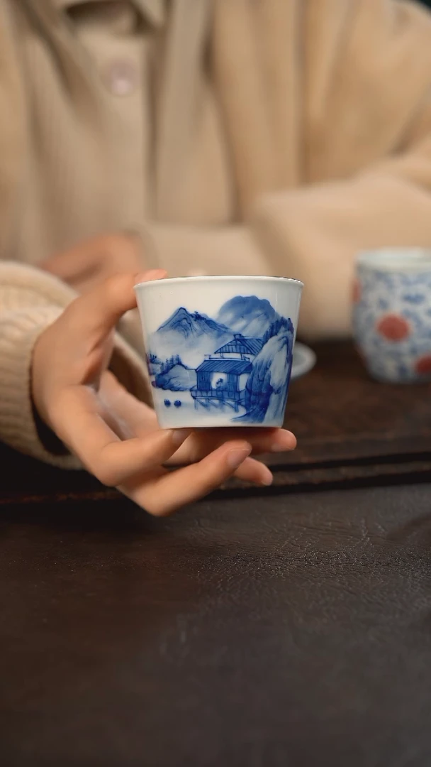 【闪购商品】杯HLX陶瓷山水冰桶杯 随机