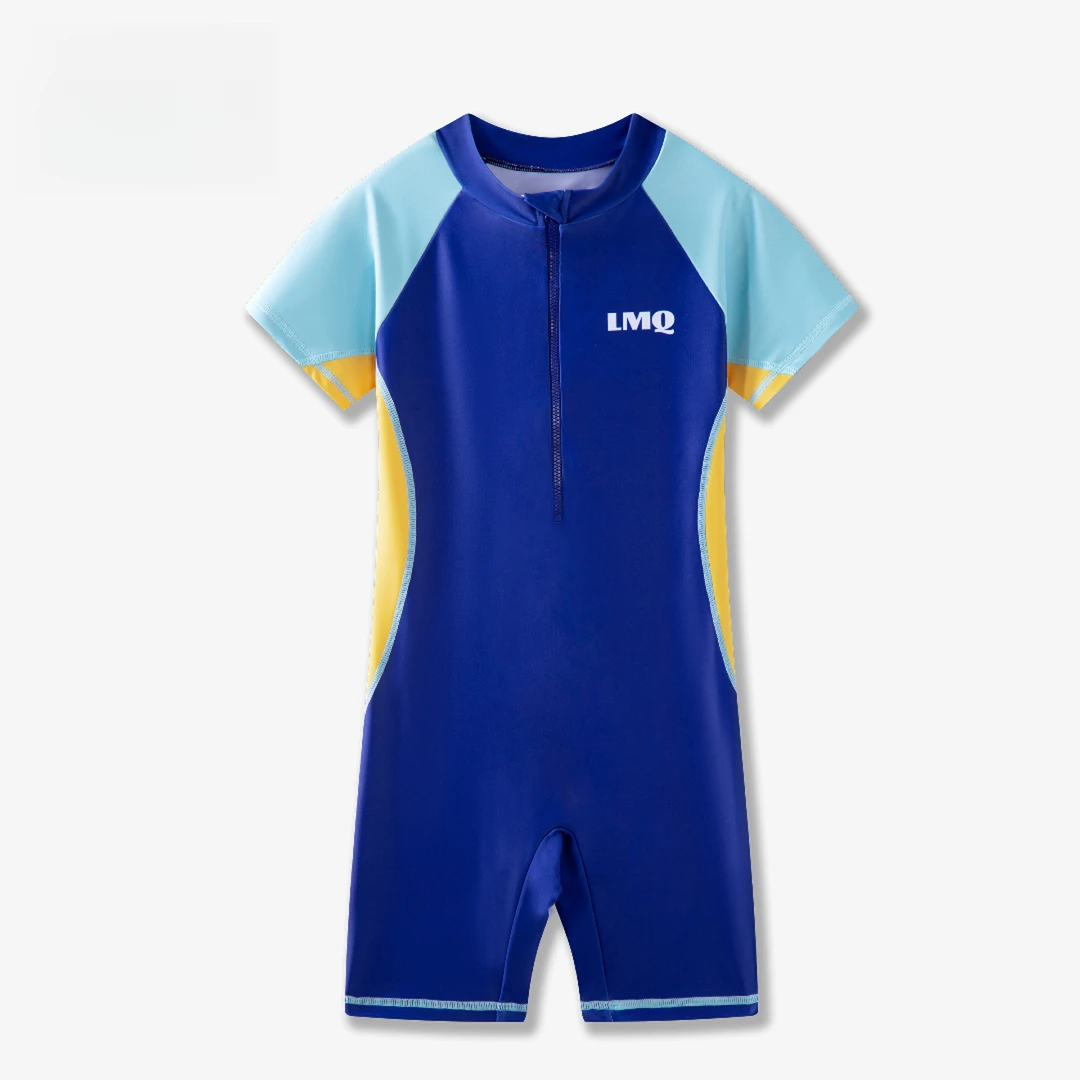 儿童泳衣时尚休闲新款速干连体防晒宝宝泳裤专业游泳训练男童泳装